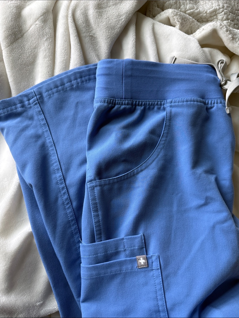 Figs Women's Light Blue Kade Cargo Scrub Pants